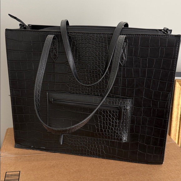 Beis Large Work Tote (Black Croc) - Picture 4 of 7